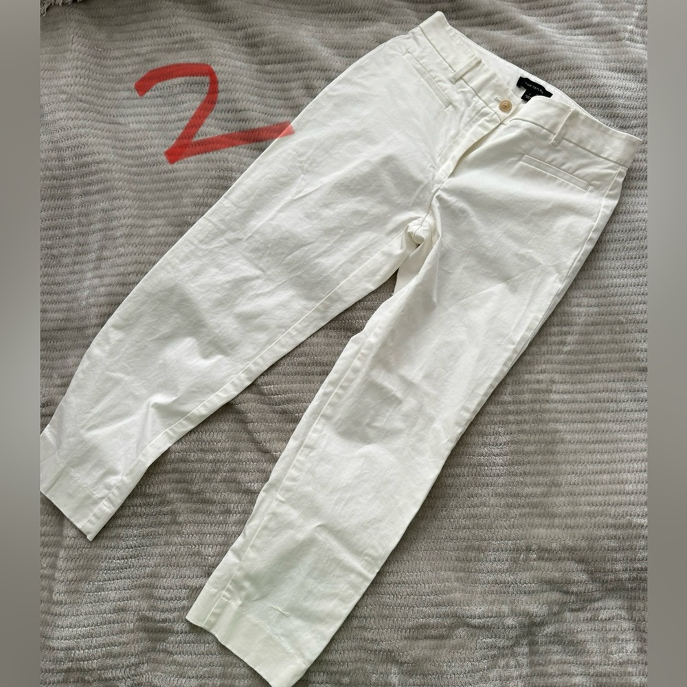 Ann Taylor cotton crop pants white